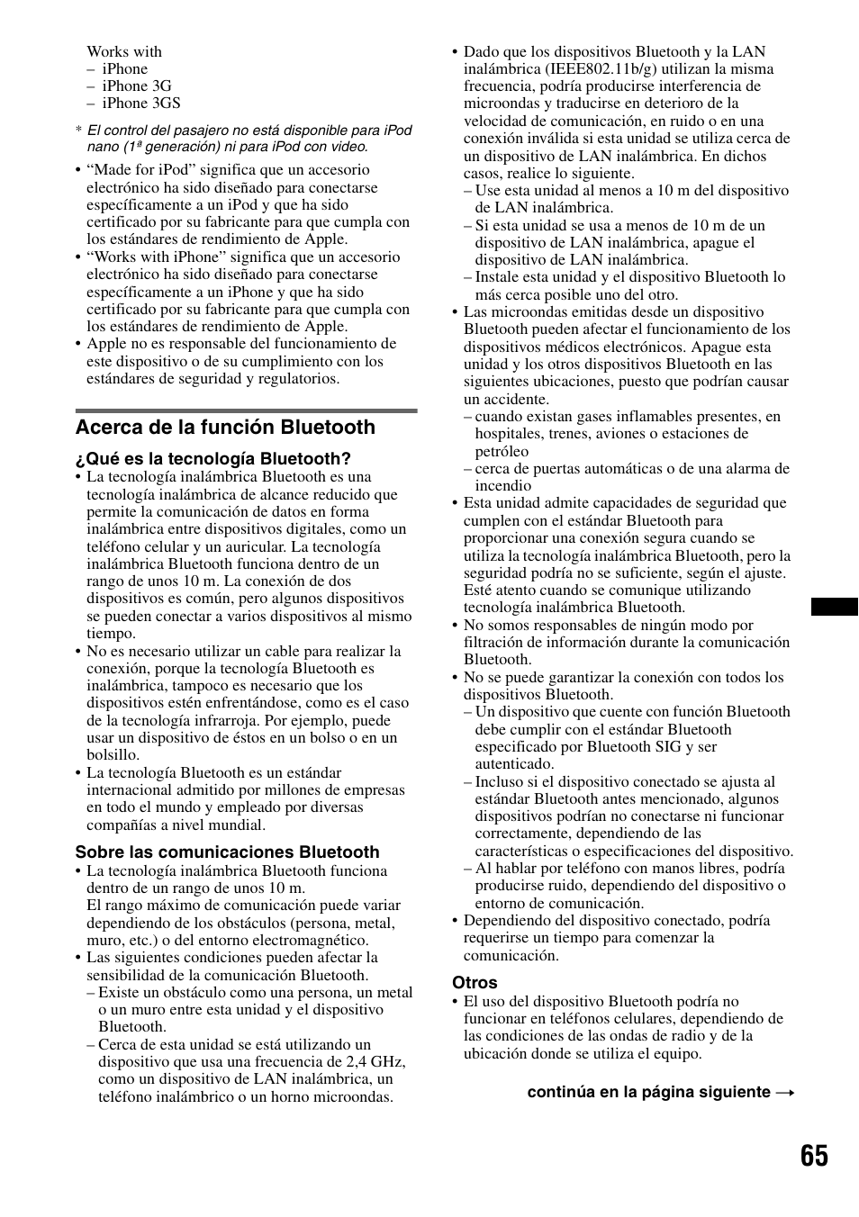 Acerca de la función bluetooth | Sony XAV-70BT User Manual | Page 209 / 220