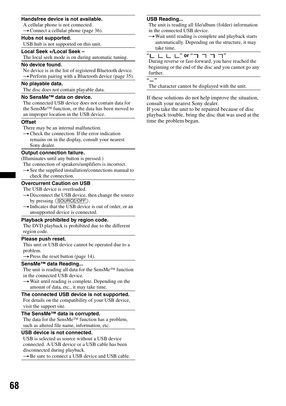 Sony XAV-70BT User Manual | Page 68 / 220