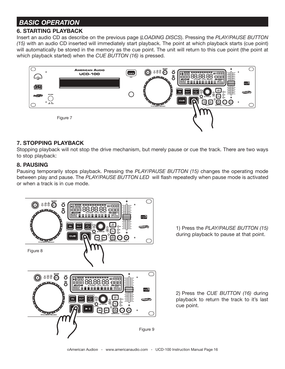Basic operation | American Audio UCD-100 User Manual | Page 16 / 31