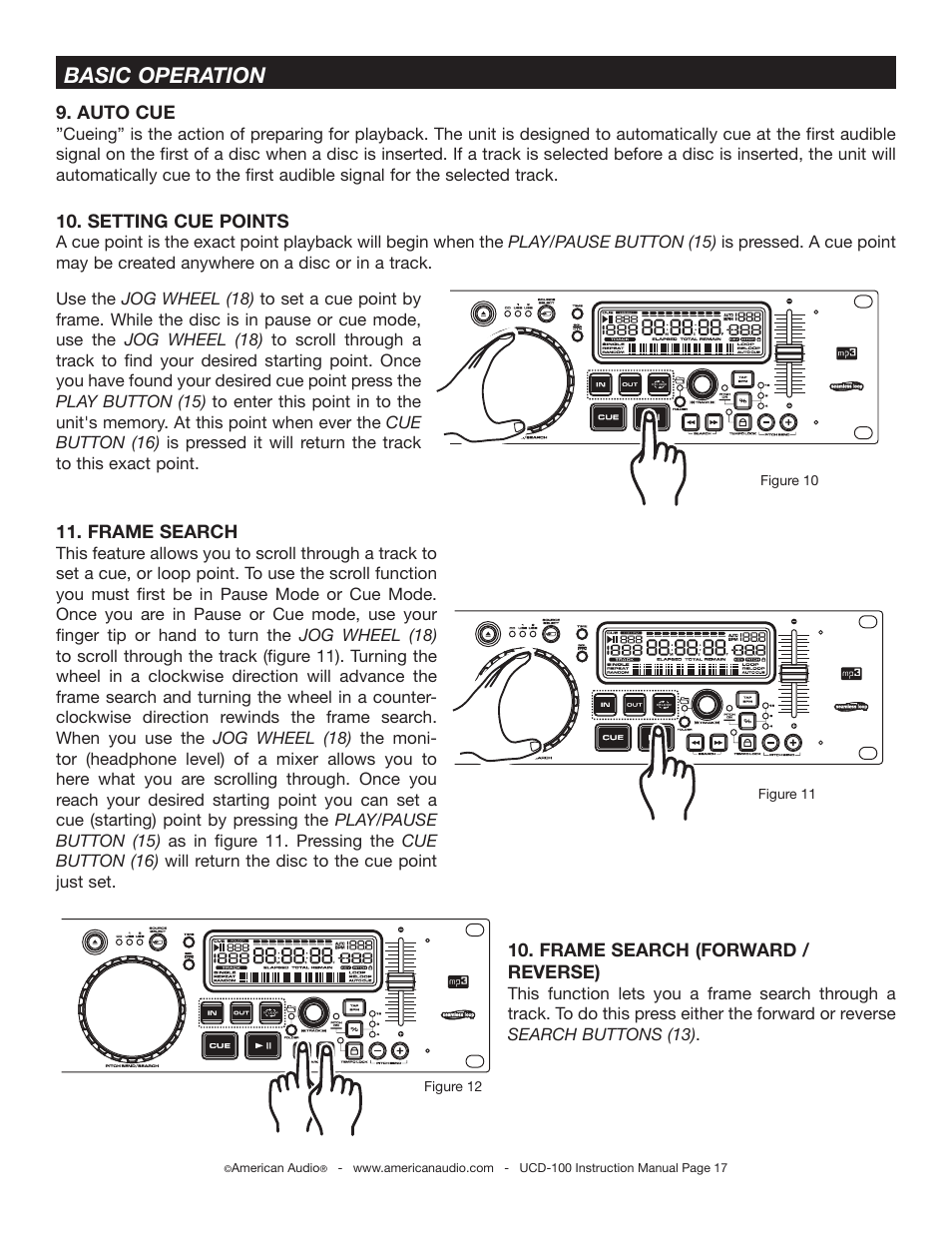 Basic operation | American Audio UCD-100 User Manual | Page 17 / 31