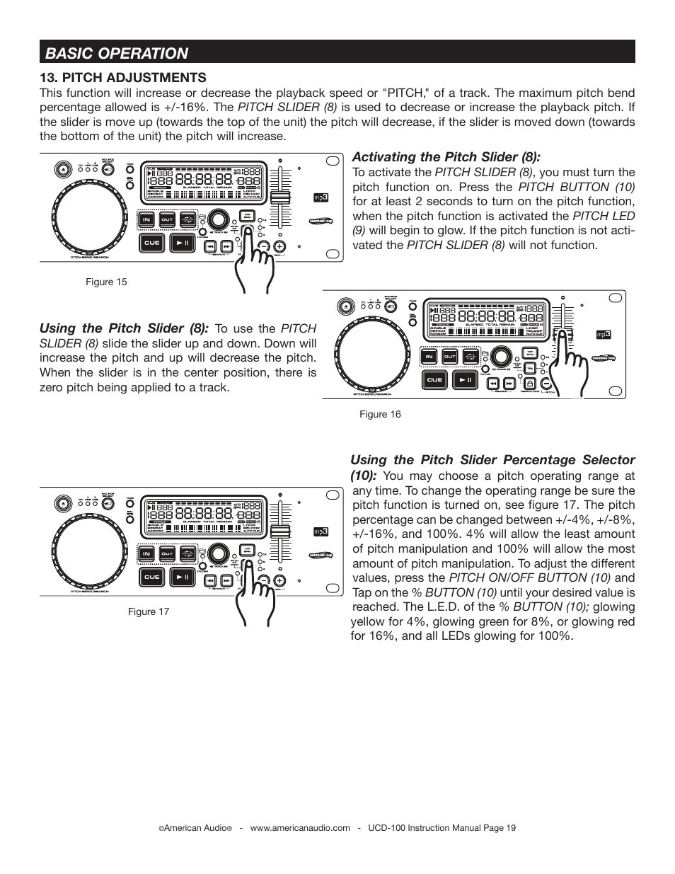 Basic operation | American Audio UCD-100 User Manual | Page 19 / 31