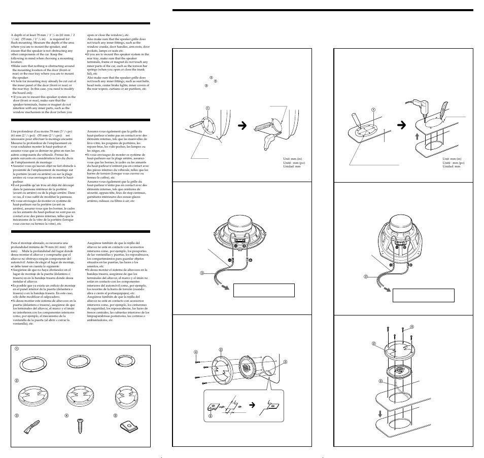 13 c, Mounting/montage/montaje, Avant le montage | Antes del montaje, Before mounting | Sony XS-V680HP User Manual | Page 2 / 2