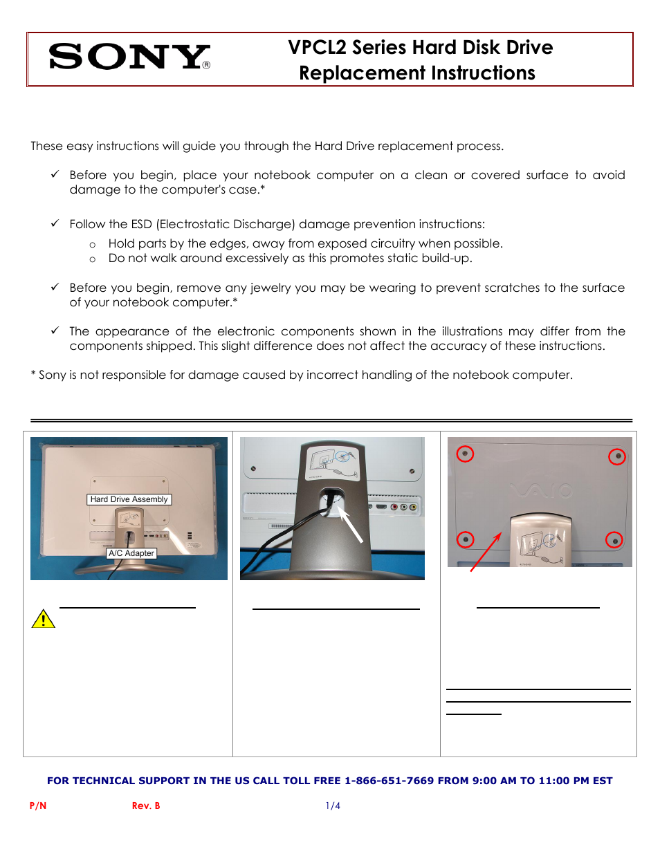 Sony VPCL216FX User Manual | 4 pages