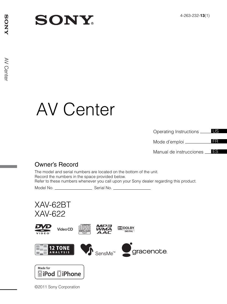 Sony XAV-622 User Manual | 228 pages