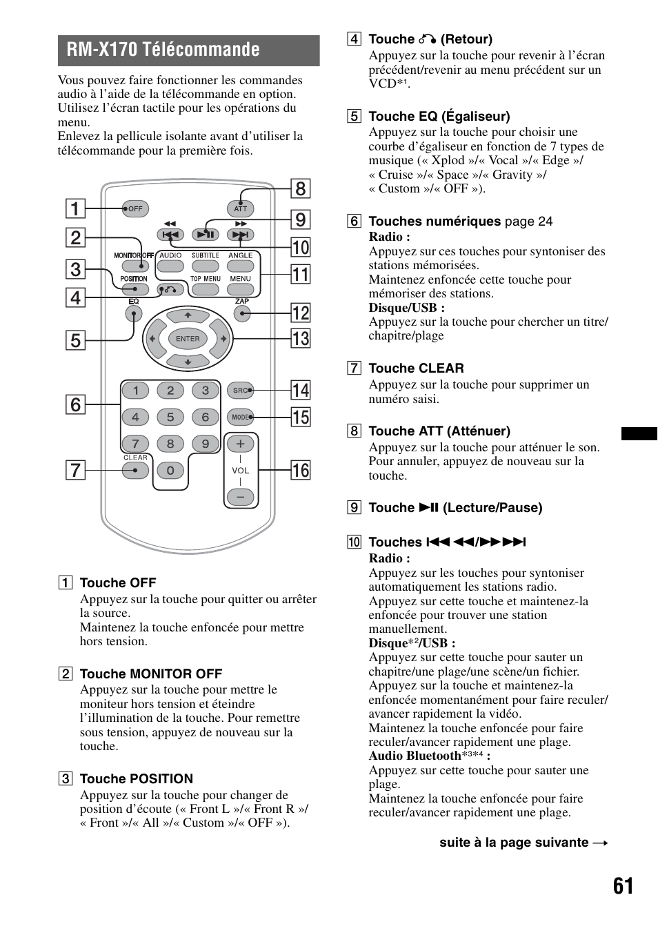 Rm-x170 télécommande | Sony XAV-622 User Manual | Page 133 / 228