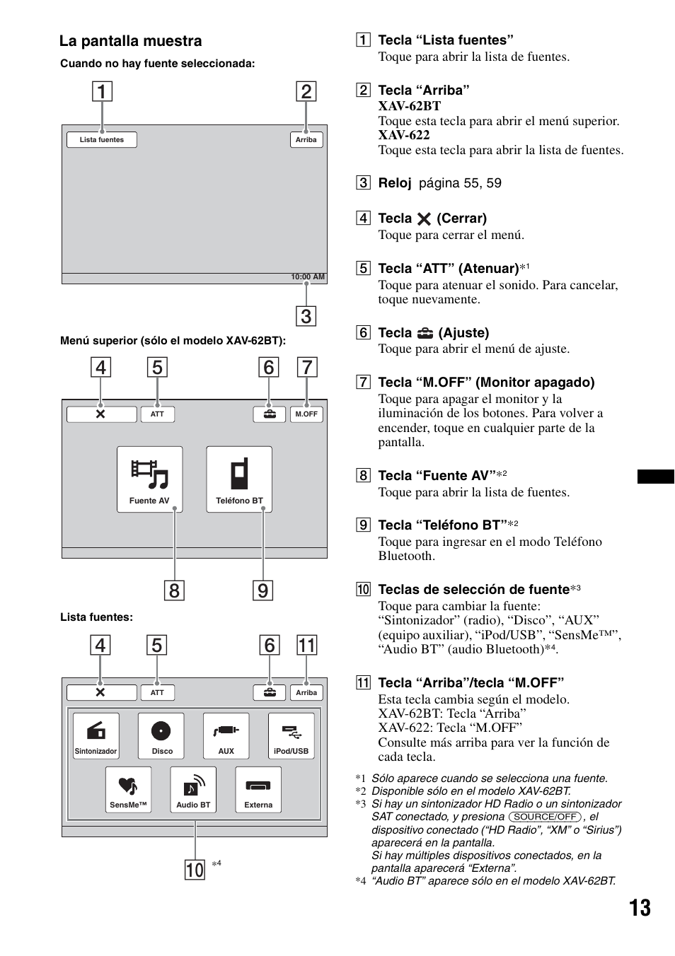 04 5 6 qa, La pantalla muestra | Sony XAV-622 User Manual | Page 161 / 228