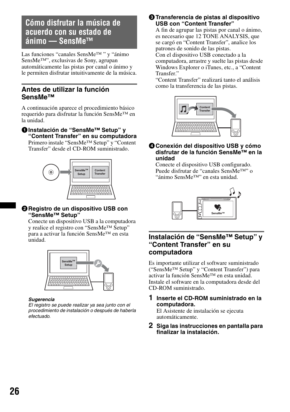 Antes de utilizar la función sensme | Sony XAV-622 User Manual | Page 174 / 228