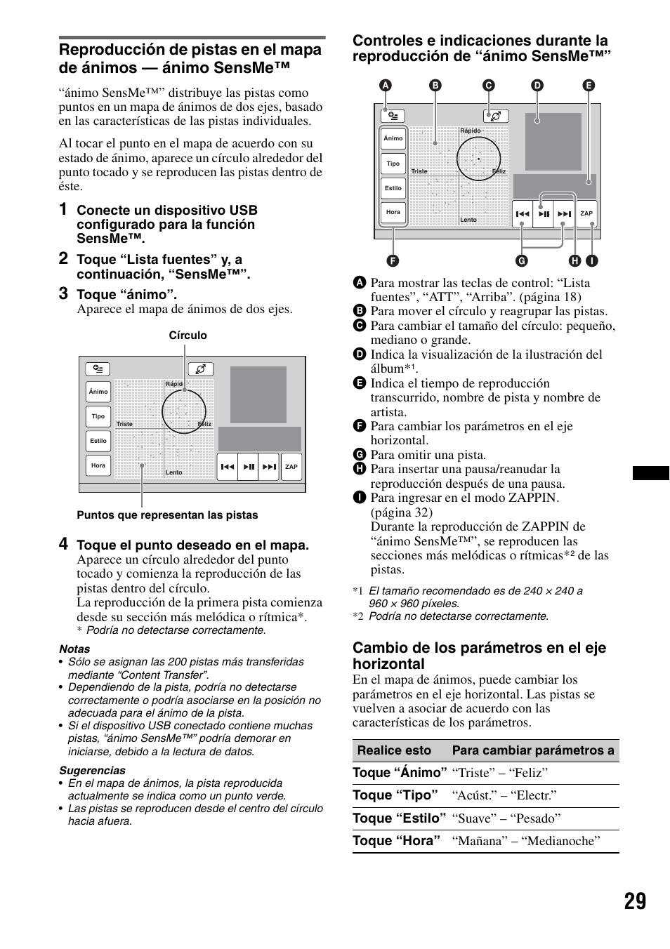 Cambio de los parámetros en el eje horizontal | Sony XAV-622 User Manual | Page 177 / 228