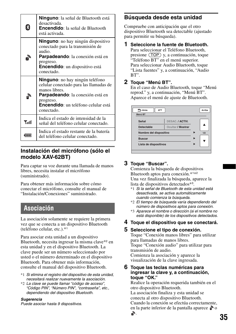 Asociación, Búsqueda desde esta unidad | Sony XAV-622 User Manual | Page 183 / 228