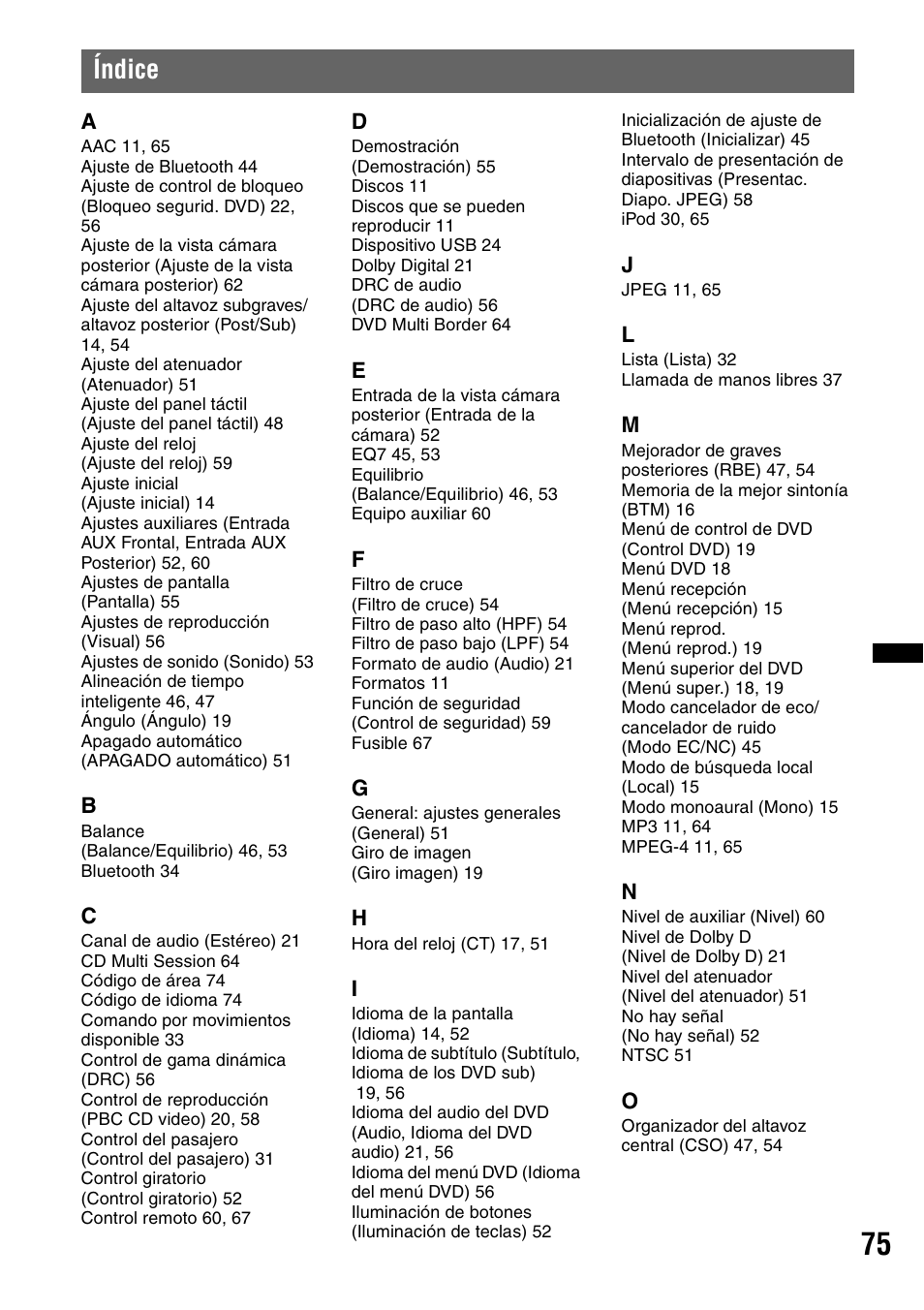 Índice | Sony XAV-622 User Manual | Page 223 / 228