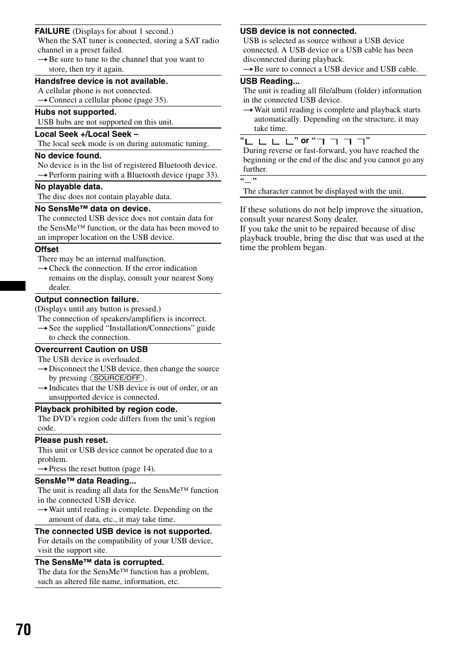 Sony XAV-622 User Manual | Page 70 / 228