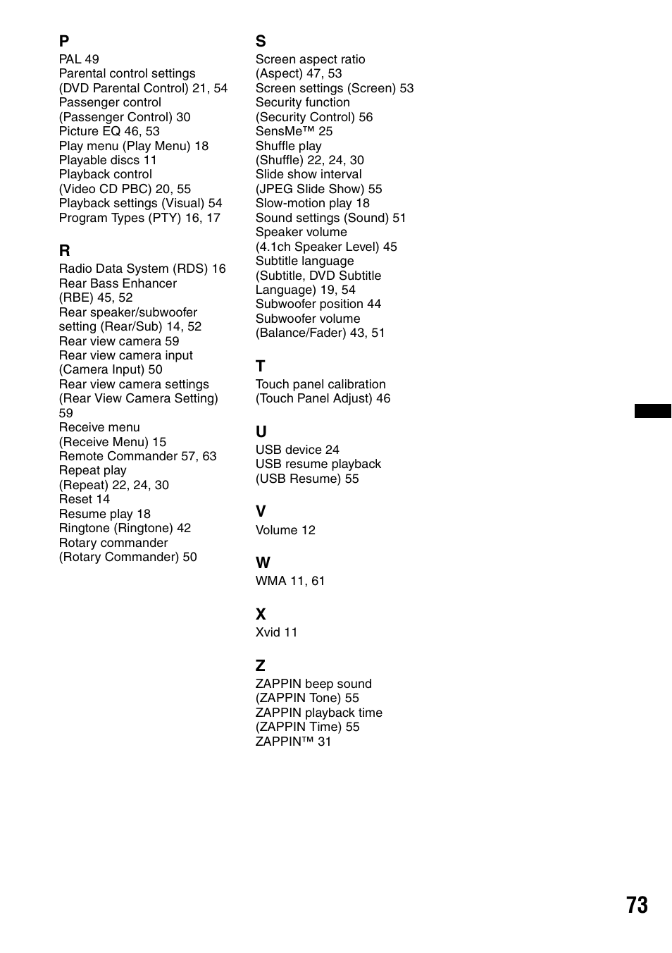 Sony XAV-622 User Manual | Page 73 / 228