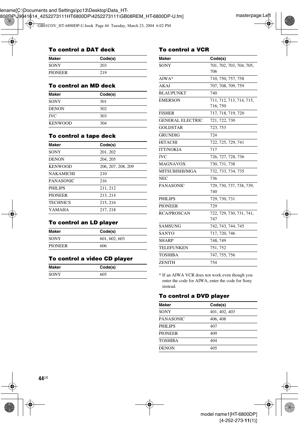 Sony HT-6800DP User Manual | Page 44 / 56