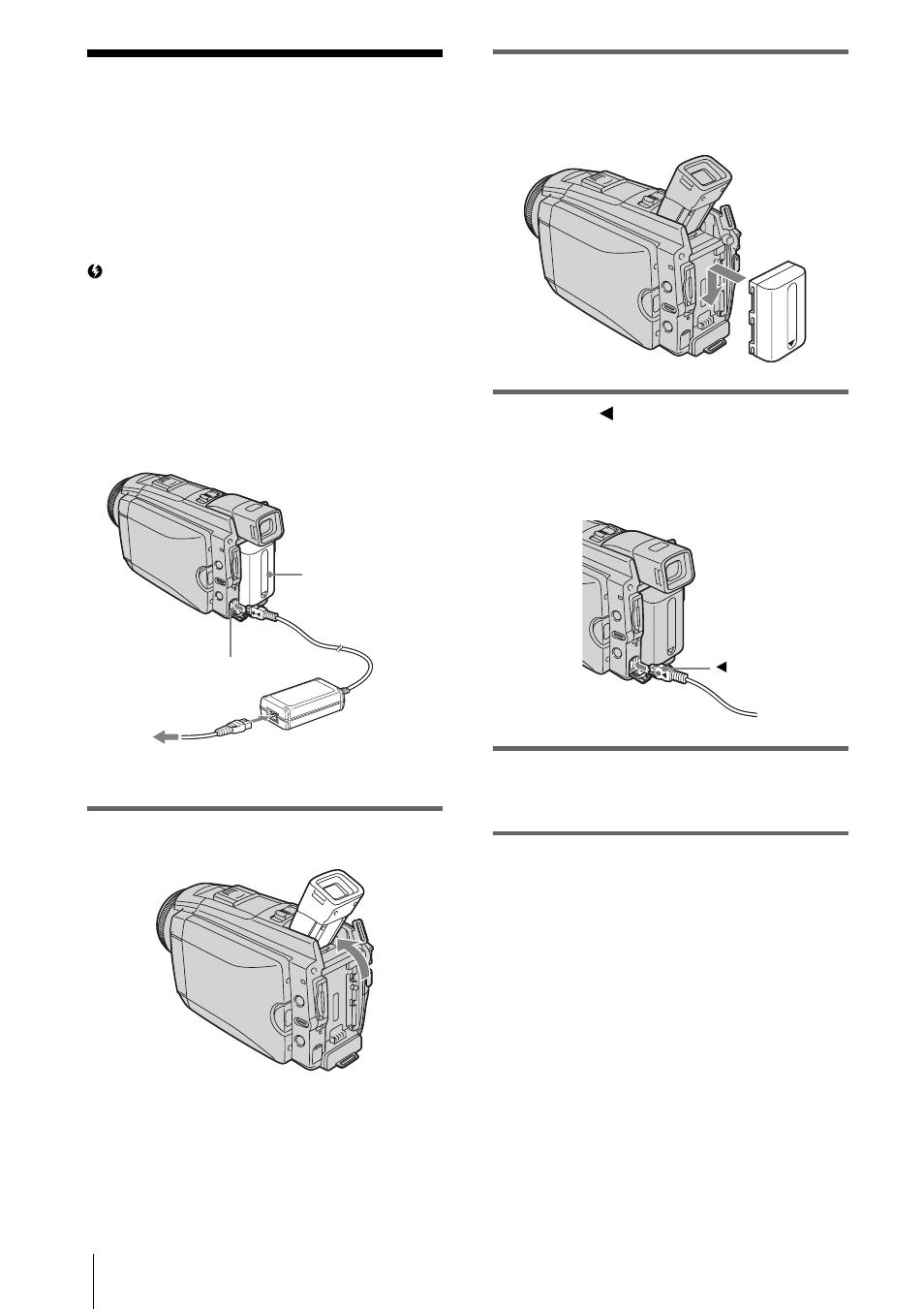 Step 2: charging the battery pack | Sony DCR-HC85 User Manual | Page 14 / 152