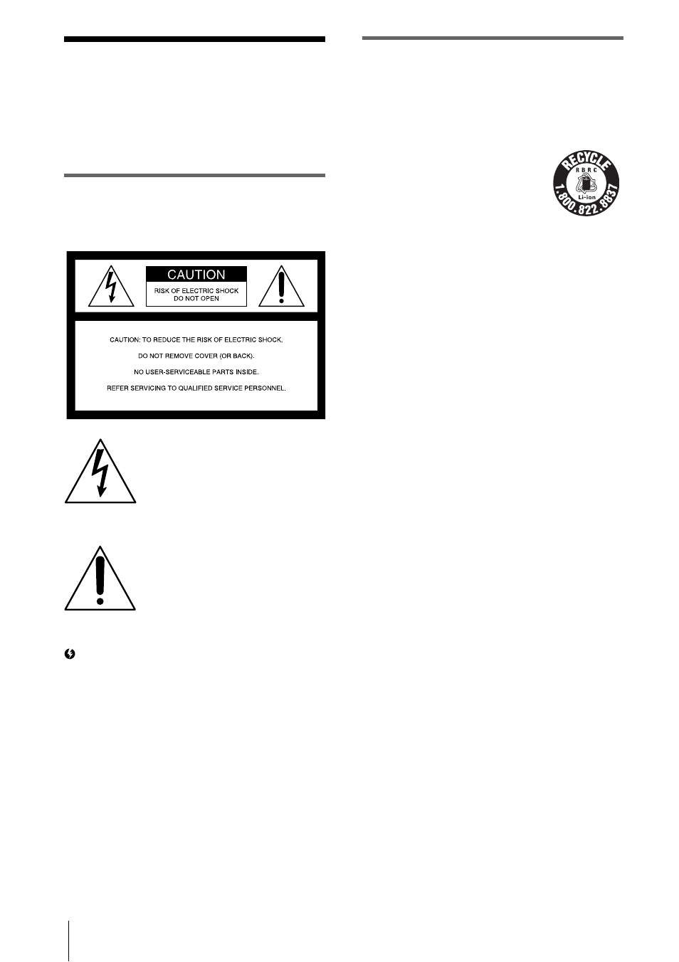 Read this first, Warning, For customers in the u.s.a. and canada | Sony DCR-HC85 User Manual | Page 2 / 152