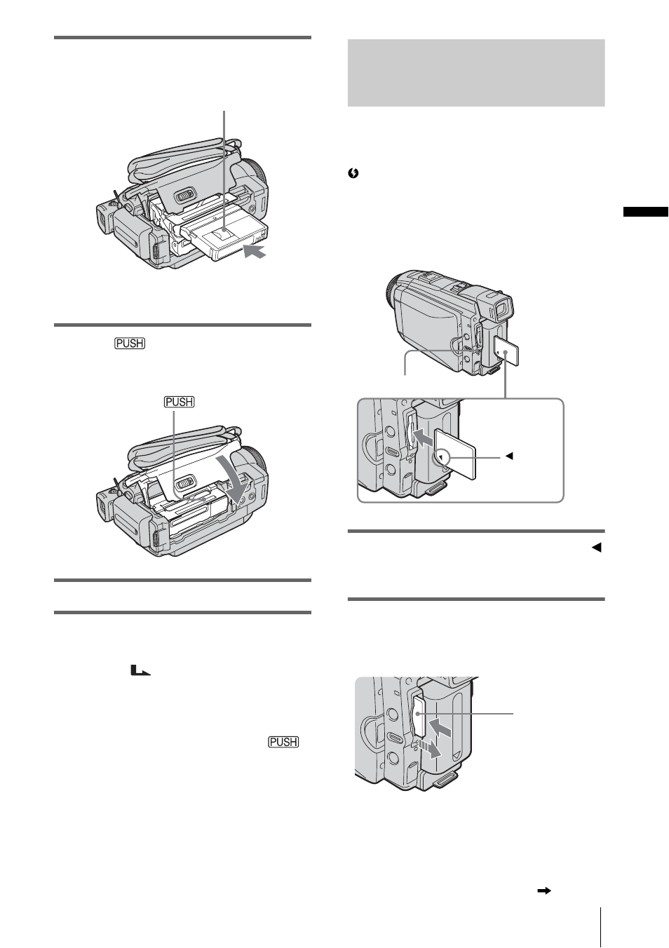 Inserting a “memory stick duo | Sony DCR-HC85 User Manual | Page 21 / 152