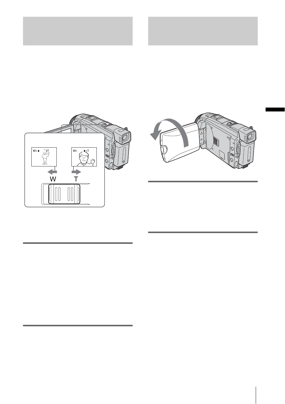 Using zoom, Recording in mirror mode, Using zoom recording in mirror mode | Sony DCR-HC85 User Manual | Page 27 / 152