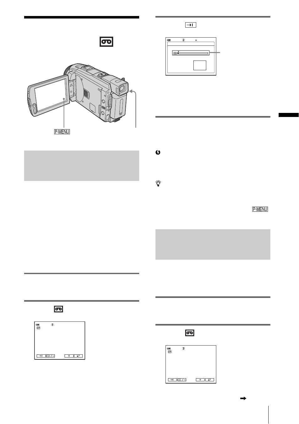 Searching for the starting point, Searching manually – edit search, P. 47) | Recor d ing | Sony DCR-HC85 User Manual | Page 47 / 152
