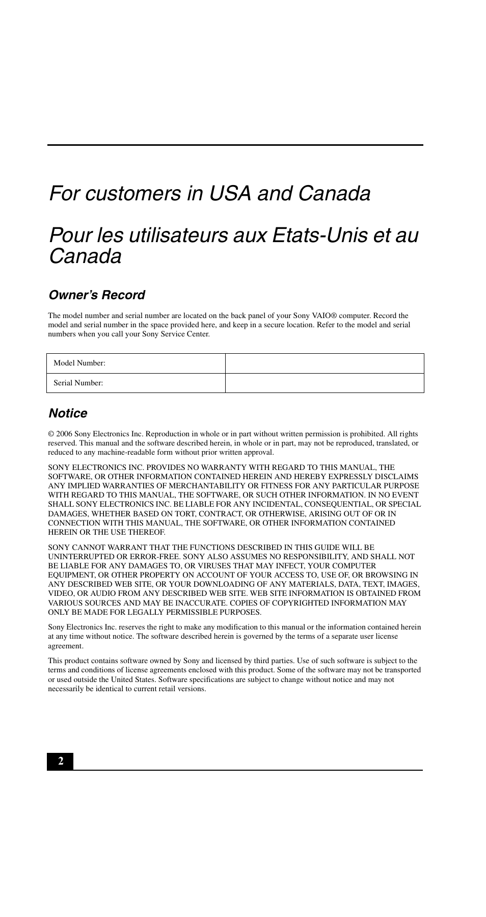 Sony VGN-C190PB User Manual | Page 2 / 20