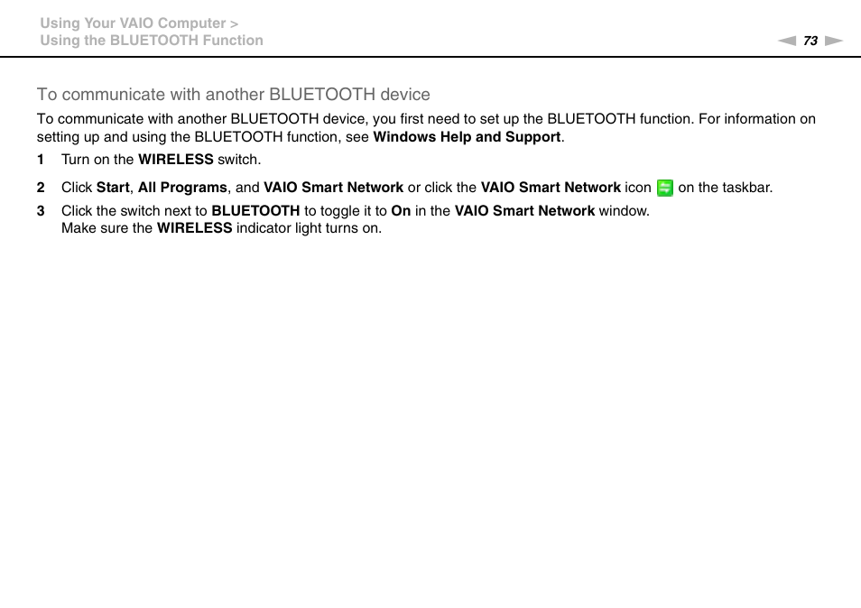 Sony VPCF221FX User Manual | Page 73 / 176