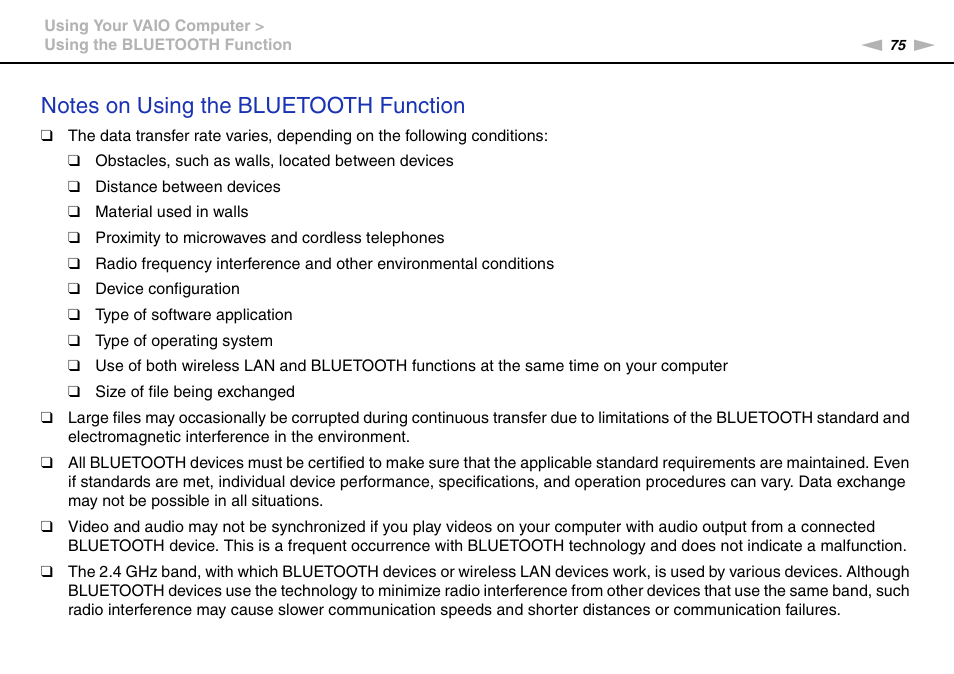 Sony VPCF221FX User Manual | Page 75 / 176