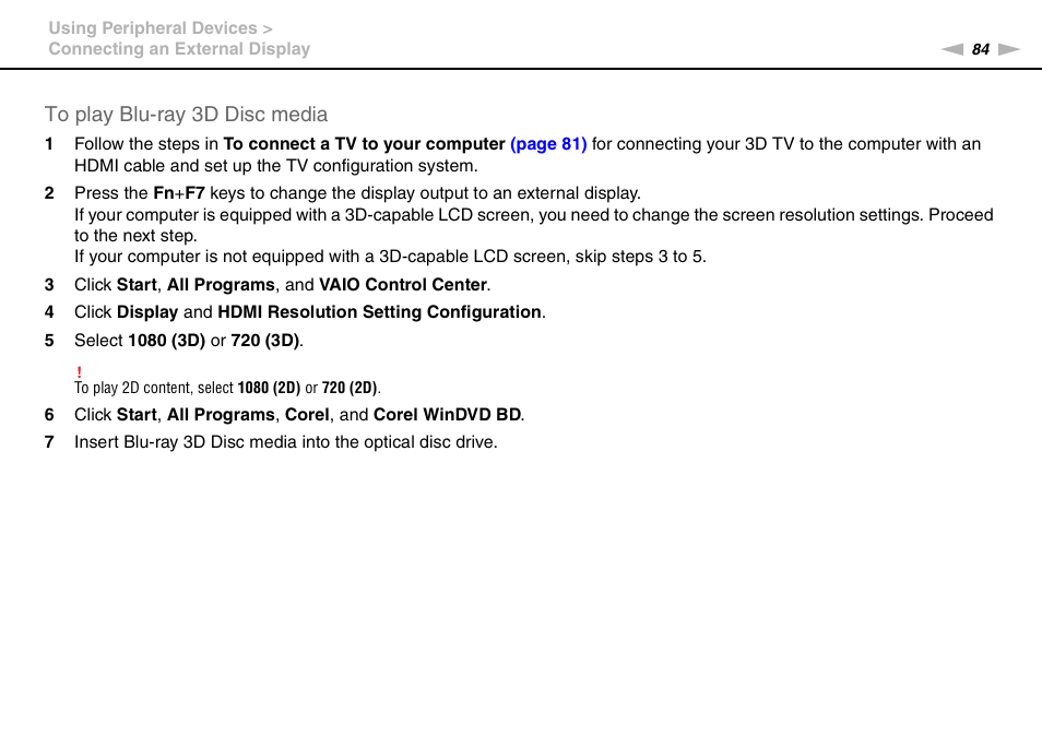 Sony VPCF221FX User Manual | Page 84 / 176