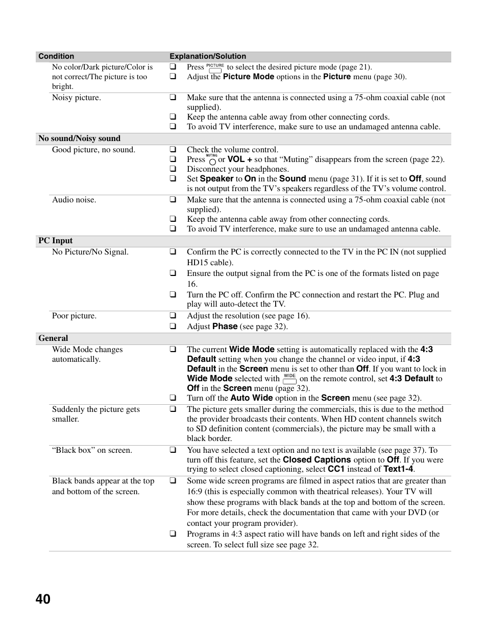 Sony KDL-26M4000 User Manual | Page 40 / 48