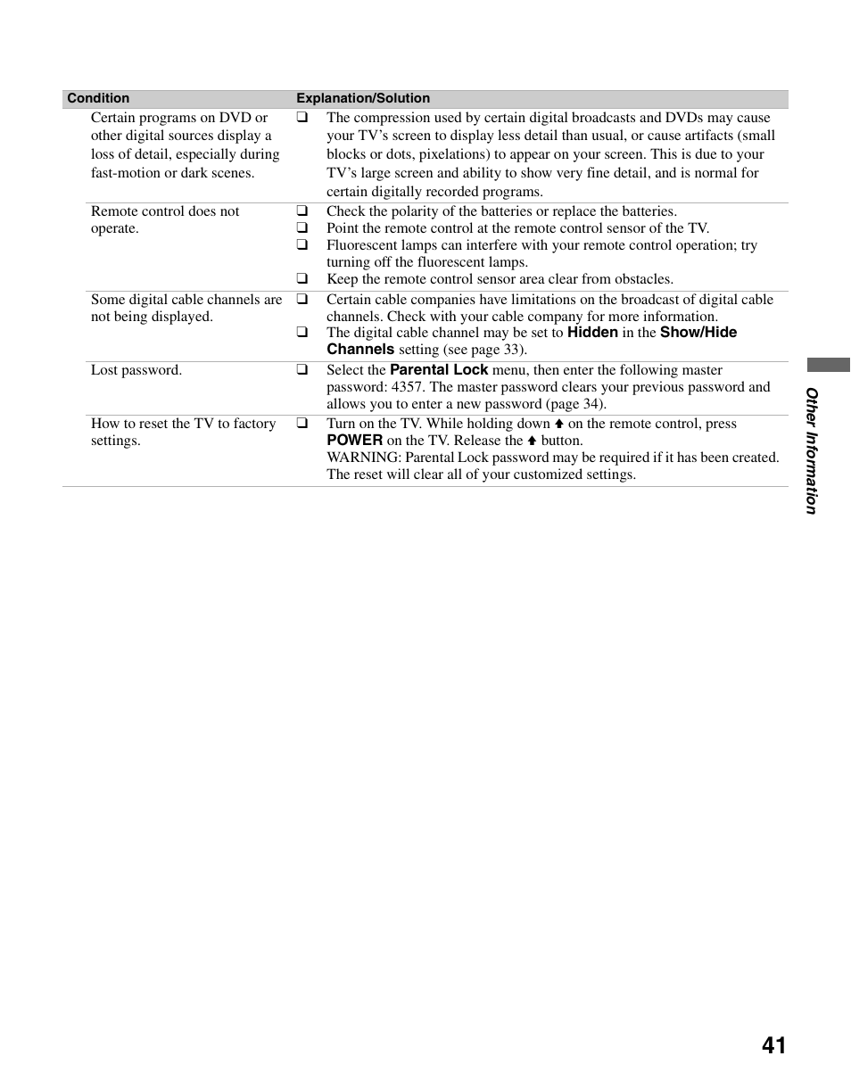 Sony KDL-26M4000 User Manual | Page 41 / 48