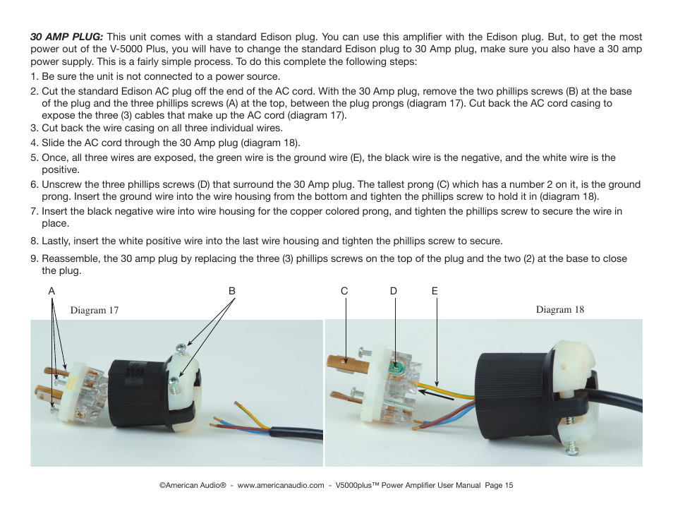 American Audio V5000plus User Manual | Page 15 / 18