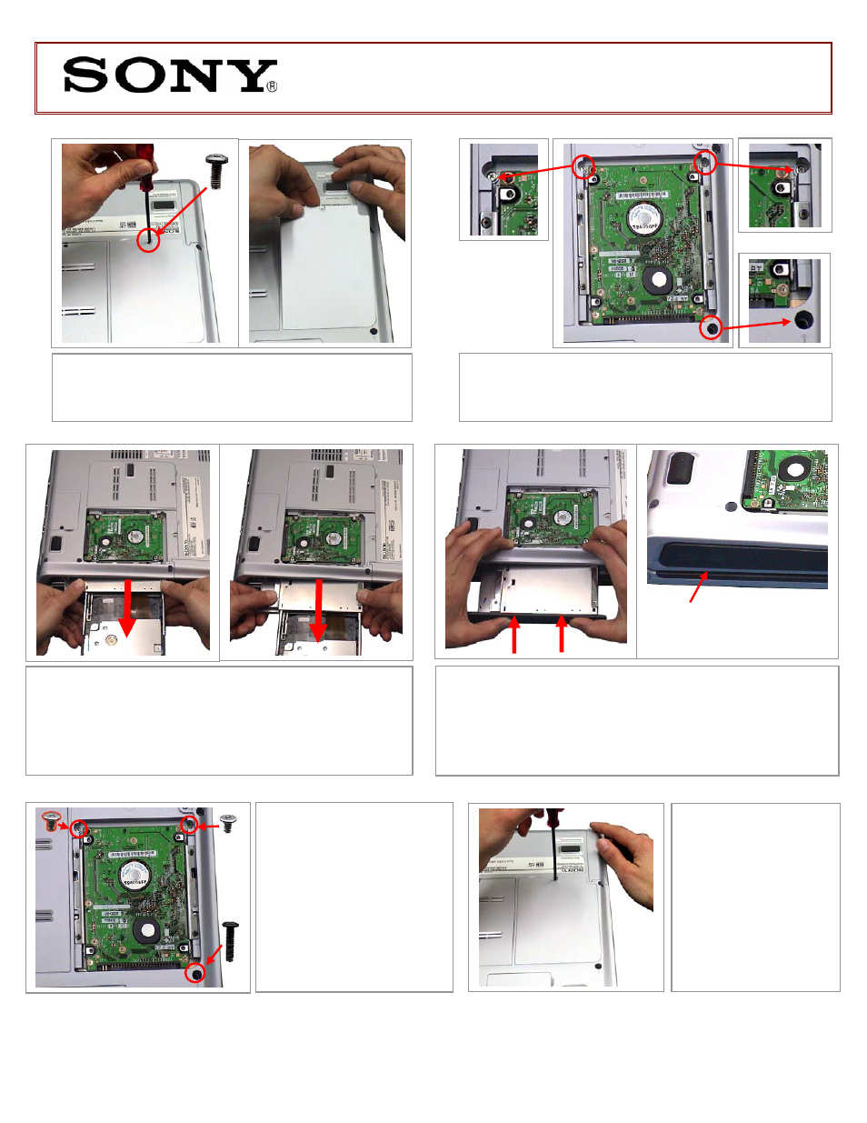 Pcg-k series cd/dvd drive replacement instructions | Sony PCG-K15 User Manual | Page 2 / 2