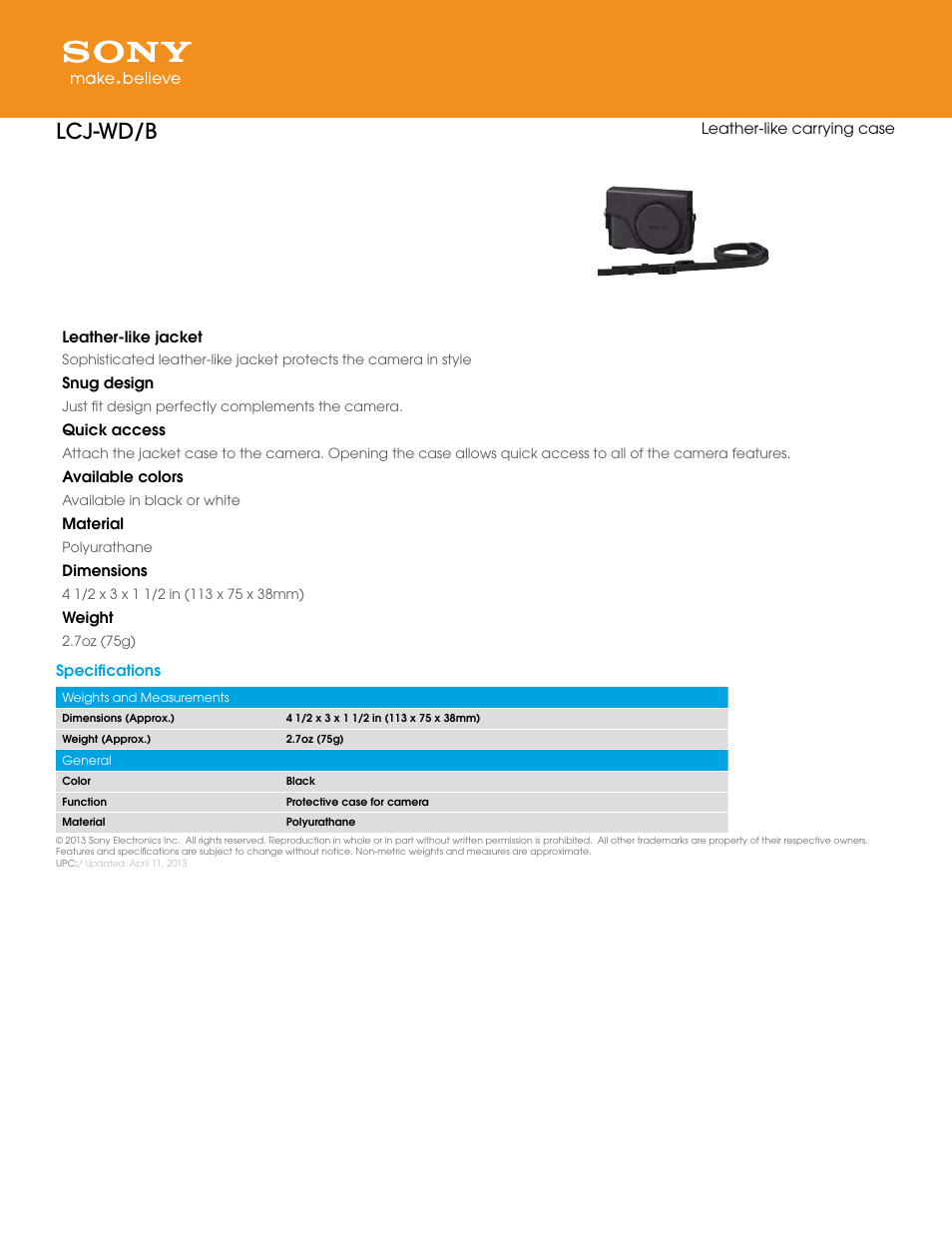 Sony LCJ-WD User Manual | 1 page