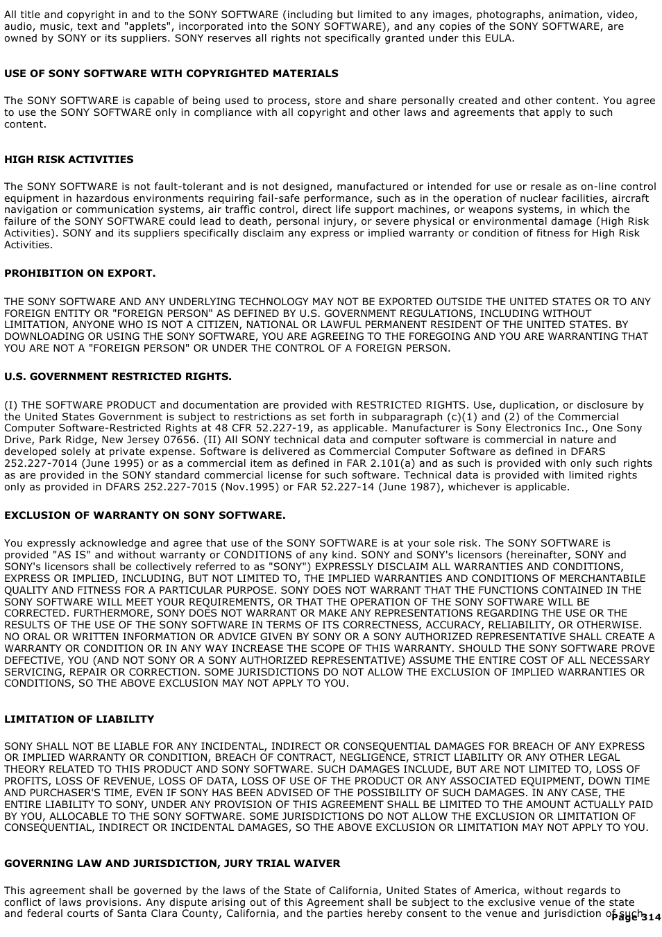 Sony VGN-A190 User Manual | Page 314 / 315