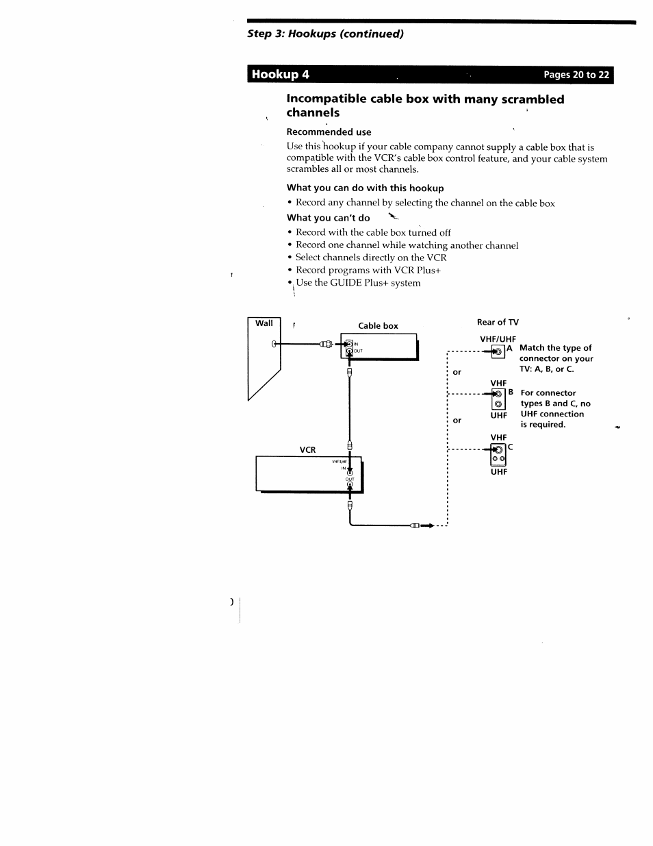 Recommended use, What you can do with this hookup, Step | Sony SLV-M20HF User Manual | Page 20 / 52