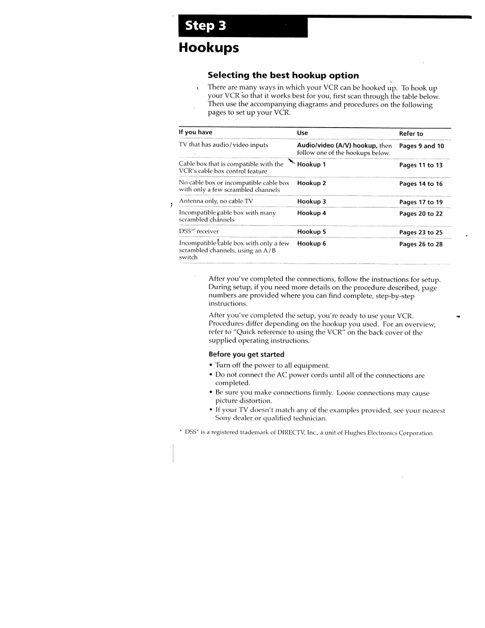 Hookups, Step 3 hookups | Sony SLV-M20HF User Manual | Page 8 / 52