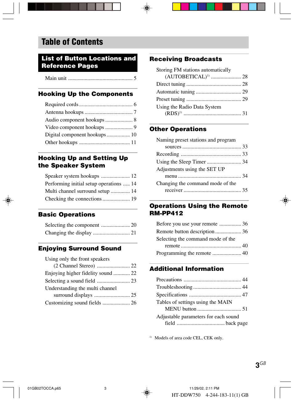 Sony HT-DDW750 User Manual | Page 3 / 52