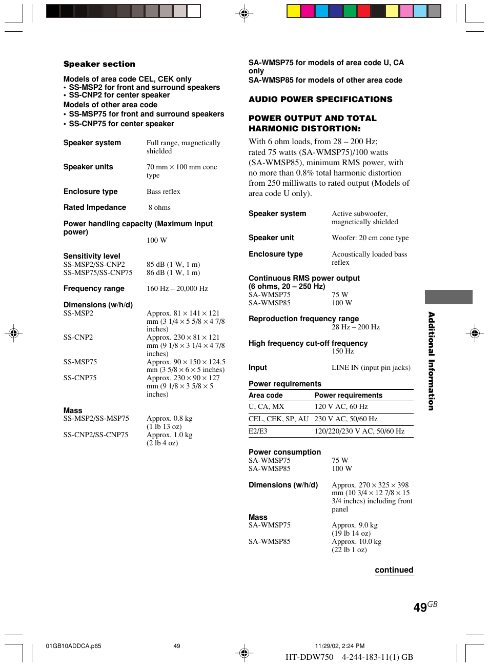 Sony HT-DDW750 User Manual | Page 49 / 52