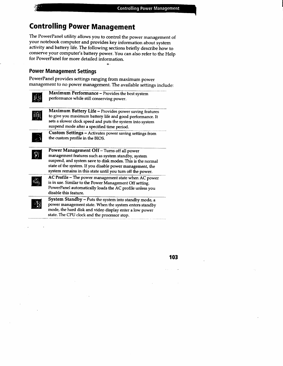 Controlling power management | Sony PCG-717 User Manual | Page 109 / 154