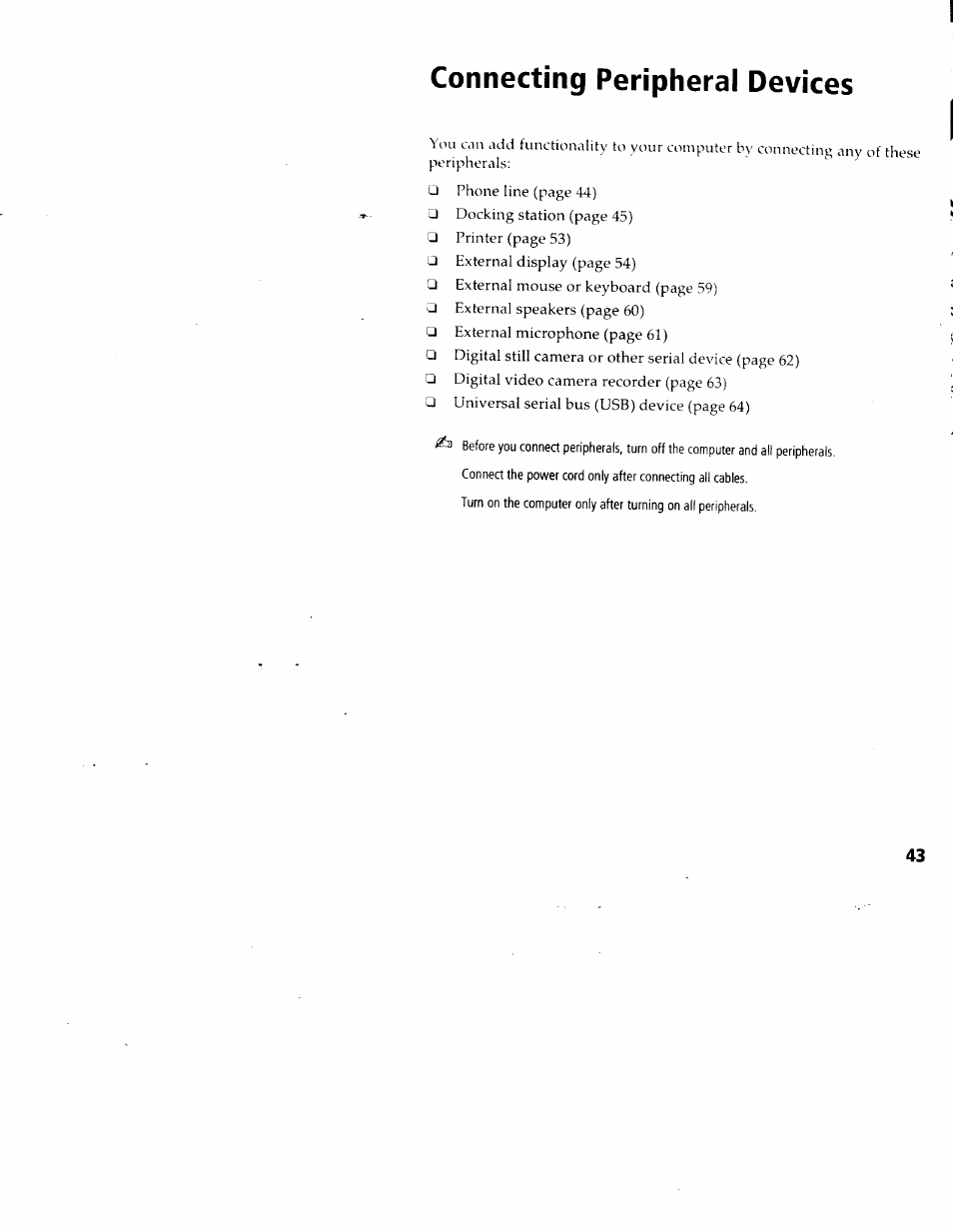 Connecting peripheral devices | Sony PCG-717 User Manual | Page 44 / 154