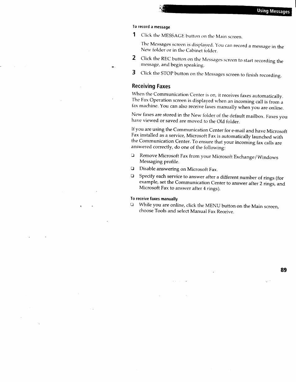 Receiving faxes | Sony PCG-717 User Manual | Page 97 / 154