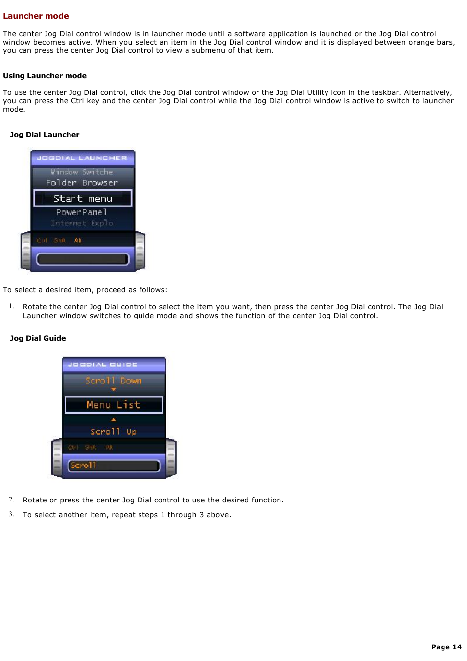 Launcher mode | Sony PCG-GR300K User Manual | Page 14 / 198