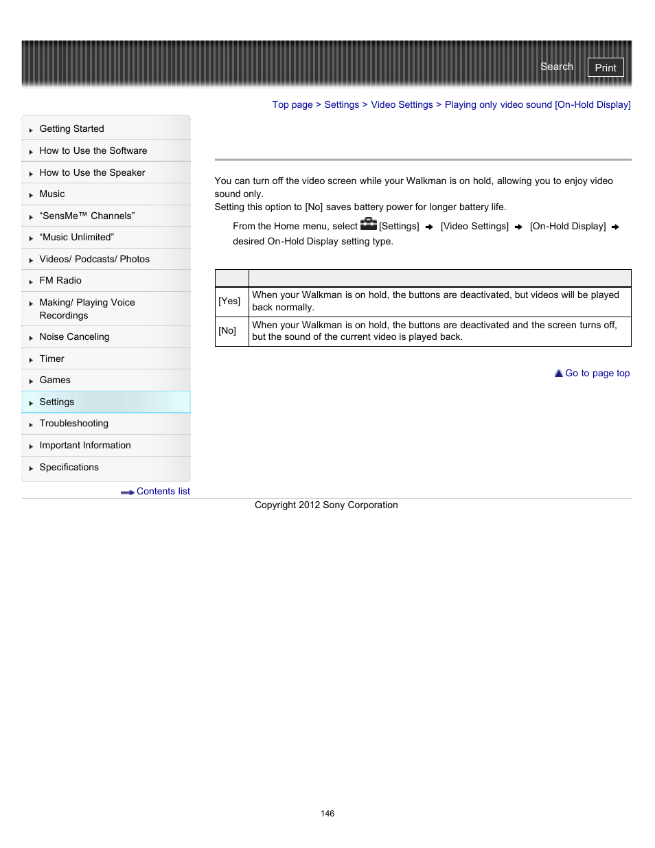 Playing only video sound [on-hold display, Details | Sony NWZ-E475BLK User Manual | Page 146 / 231