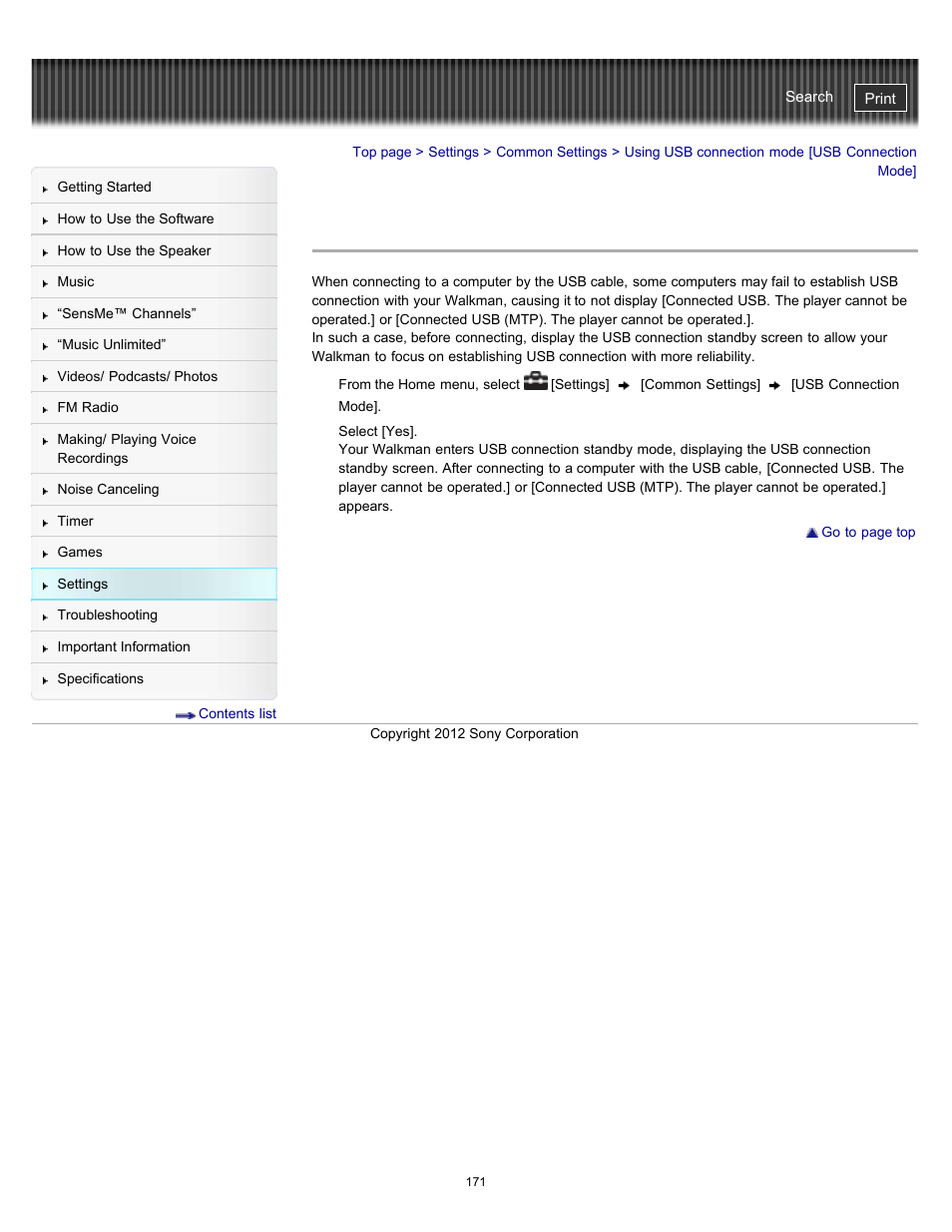 Using usb connection mode [usb connection mode | Sony NWZ-E475BLK User Manual | Page 171 / 231