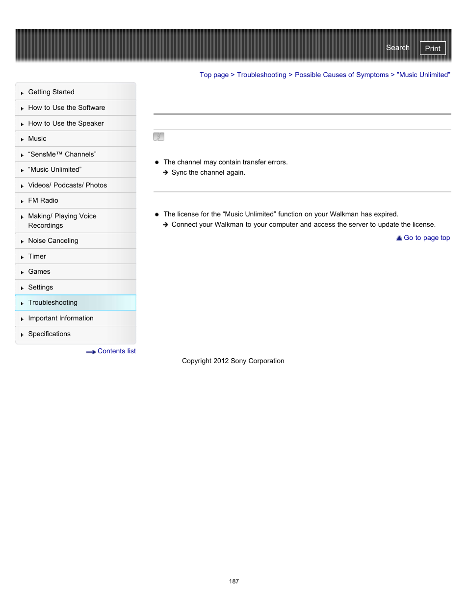 Music unlimited | Sony NWZ-E475BLK User Manual | Page 187 / 231