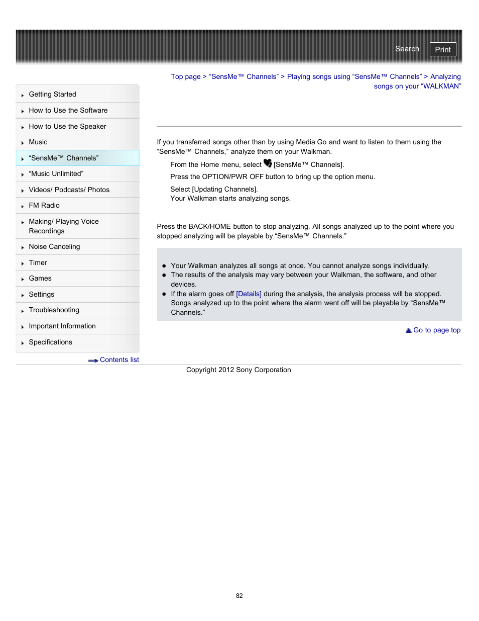 Analyzing songs on your “walkman, Details | Sony NWZ-E475BLK User Manual | Page 82 / 231