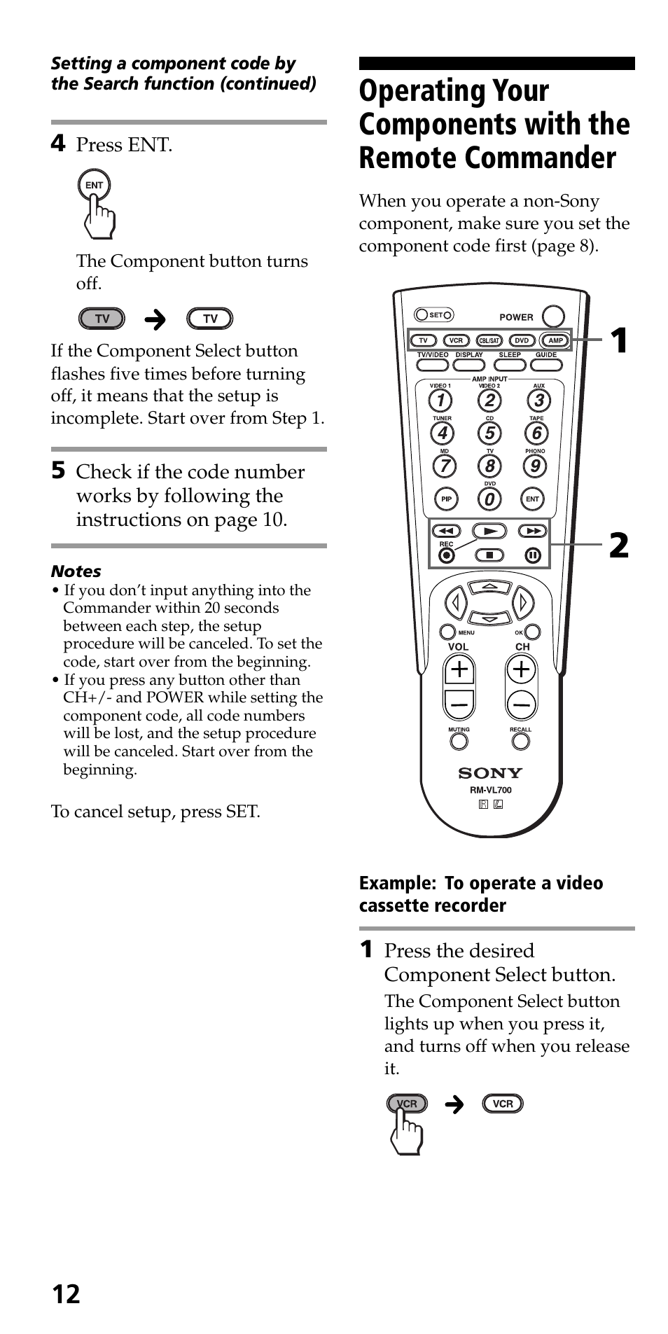 Sony RM-VL700S User Manual | Page 12 / 40