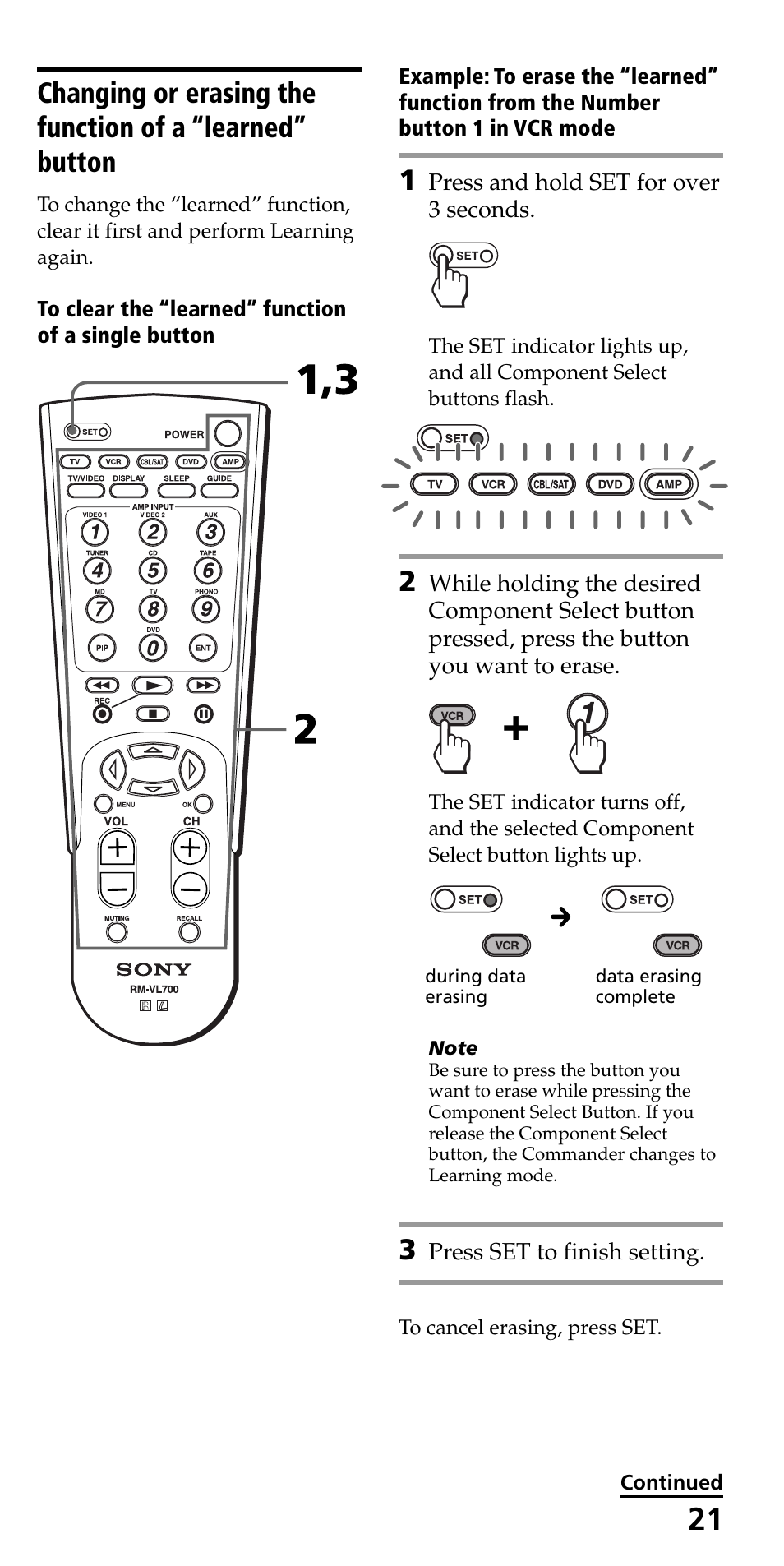 Sony RM-VL700S User Manual | Page 21 / 40