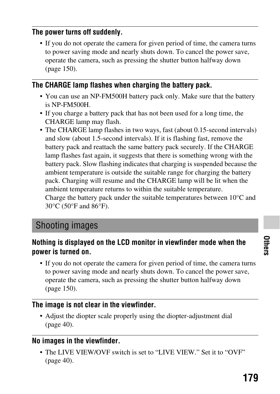 Shooting images | Sony DSLR-A580L User Manual | Page 179 / 199