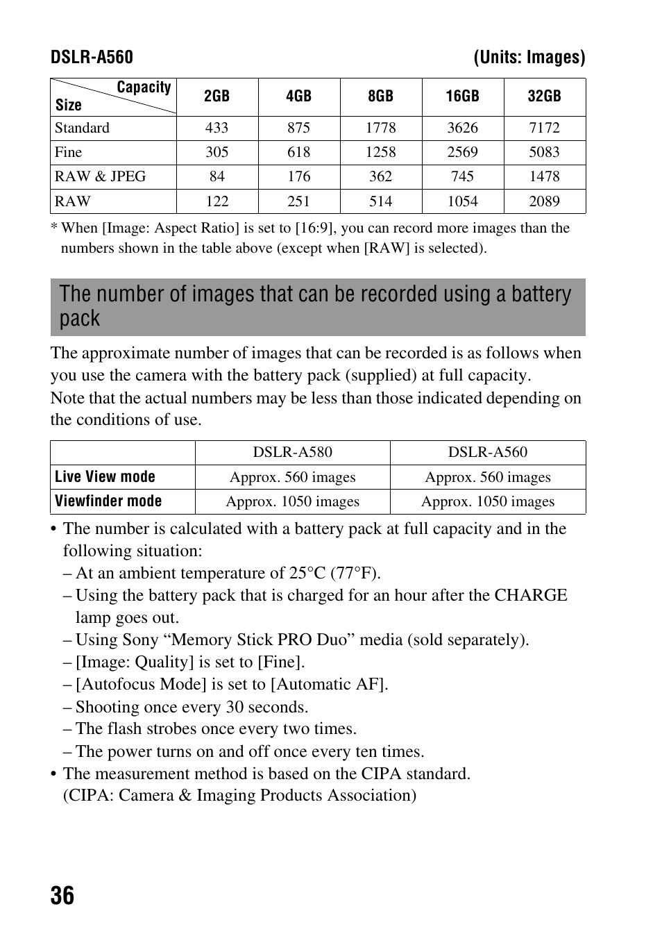 Sony DSLR-A580L User Manual | Page 36 / 199