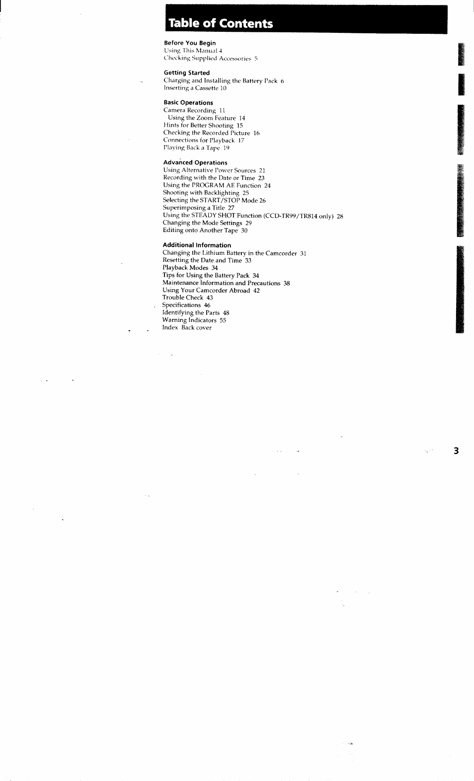 Sony CCD-TR514 User Manual | Page 3 / 56