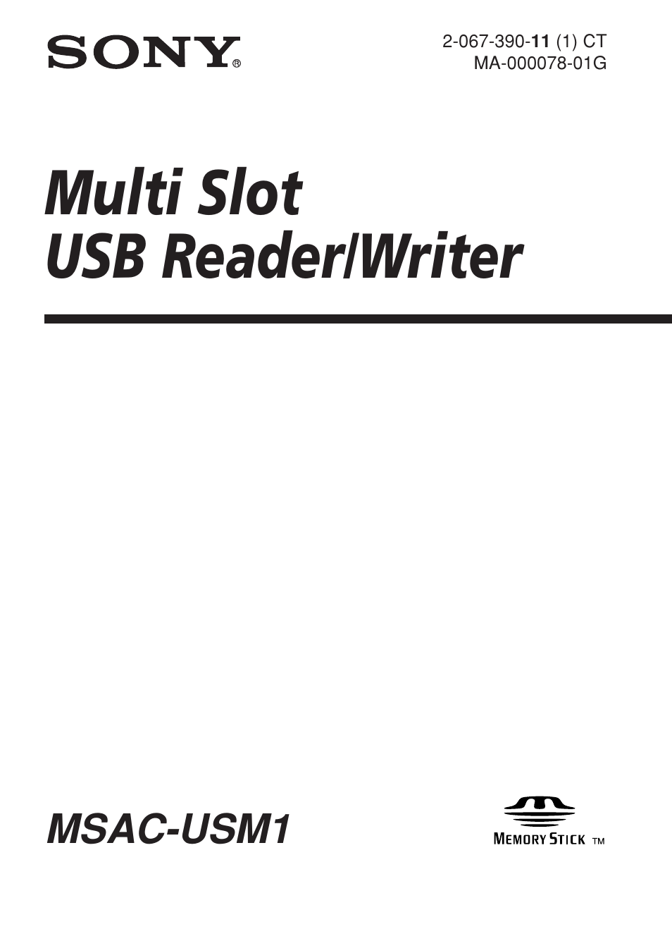 Multi slot usb reader/writer, Msac-usm1 | Sony MSAC-USM1 User Manual | Page 109 / 178